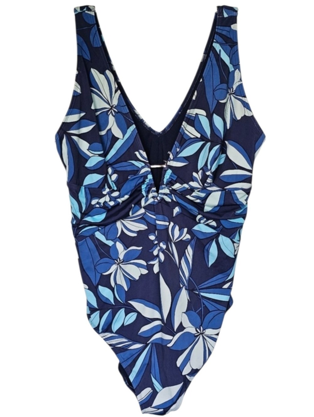 Adore Me Blue White Floral One Piece Bathing Suit Women's Size 3x